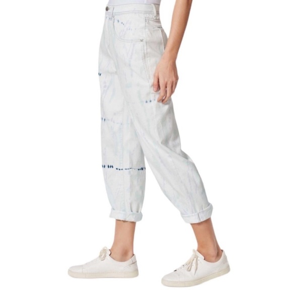 Frayed Jeans Relaxed Taper Tie Dye Jeans Size 26 NWT - Picture 3 of 13